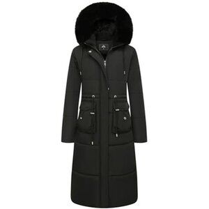 Women's Long Winter Puffer Coat Waterproof Warm Maxi Down Jacket Faux